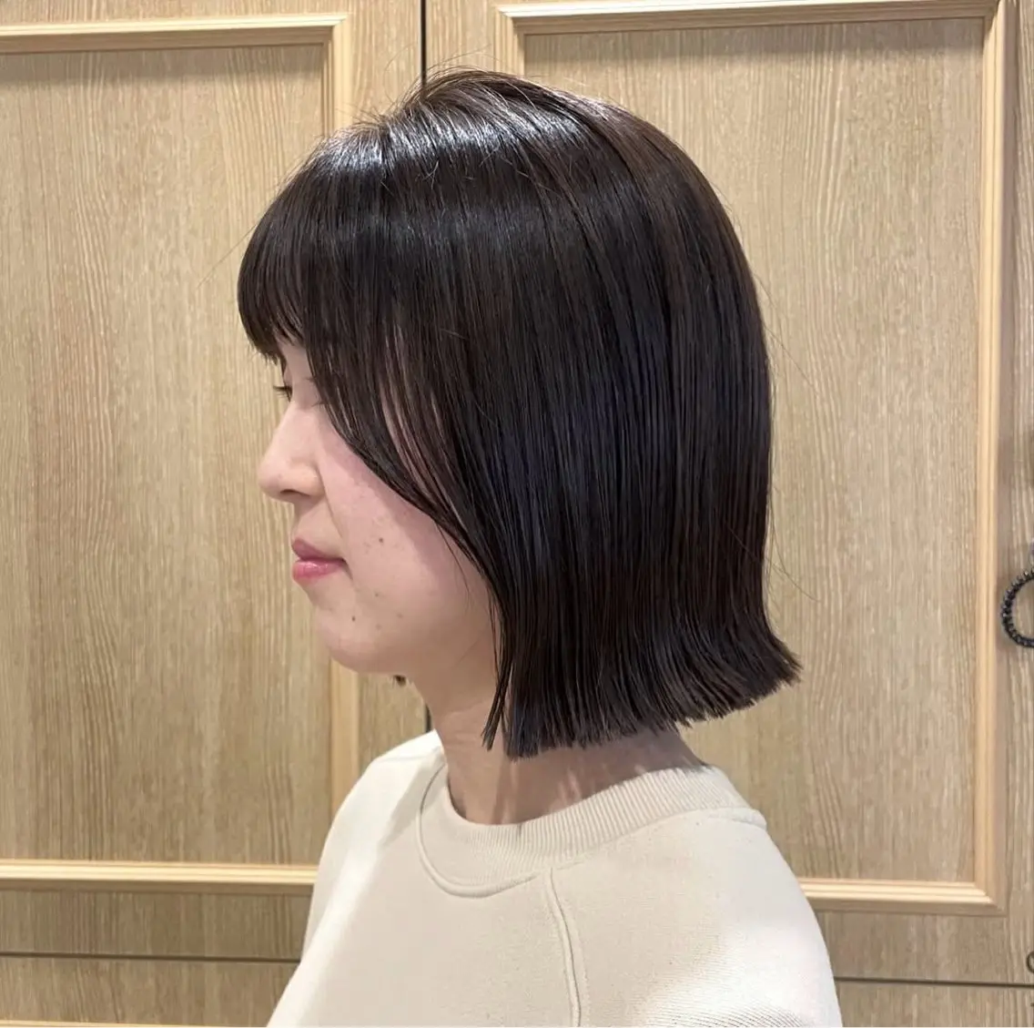 ミディアム カット ヘアカラー トリートメント ヘアアレンジ🪽🎀 艶カラー/天王寺のヘアスタイル