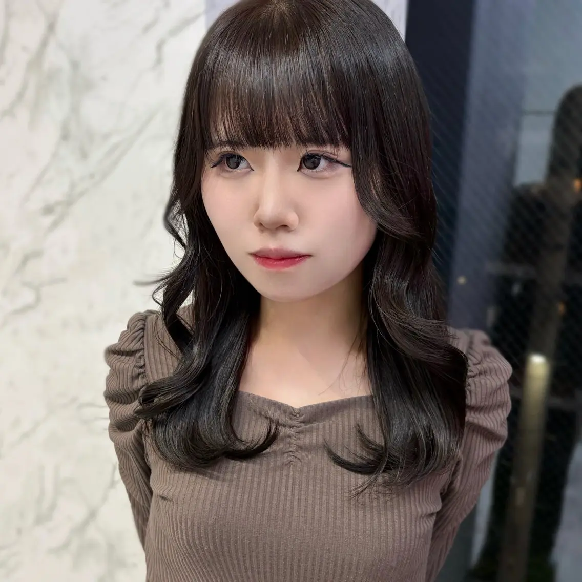 セミロング カラー ヘアアレンジ 浦和韓国モデル 募集中🪽Rinのヘアスタイル