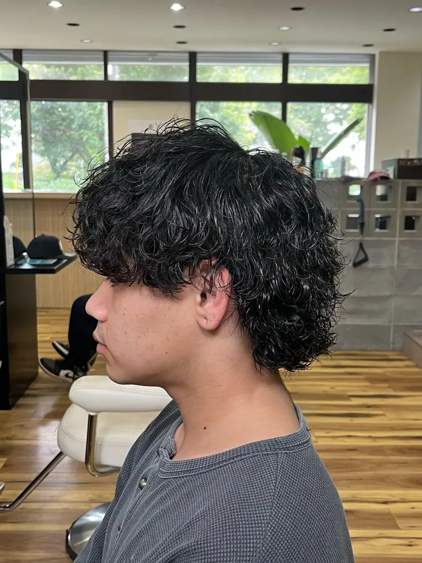 セミロング パーマ カット パーマ メンズサロン関 紫雲(セキレンゲ)のヘアスタイル
