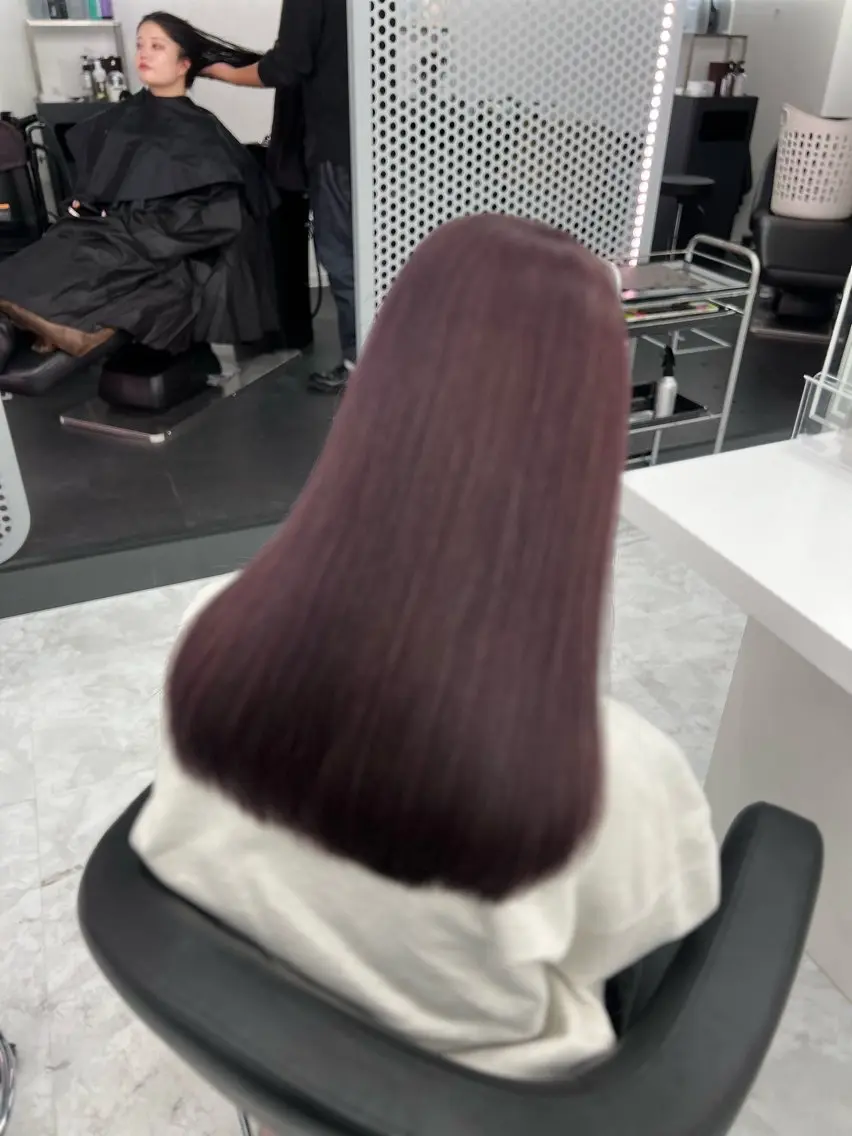 セミロング カラー 💖似合わせカラー レイヤー💖縮毛矯正のヘアスタイル