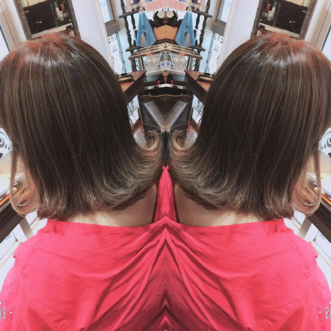 ミディアム カラー ヘアアレンジ 吉本 yoshimotoのヘアスタイル