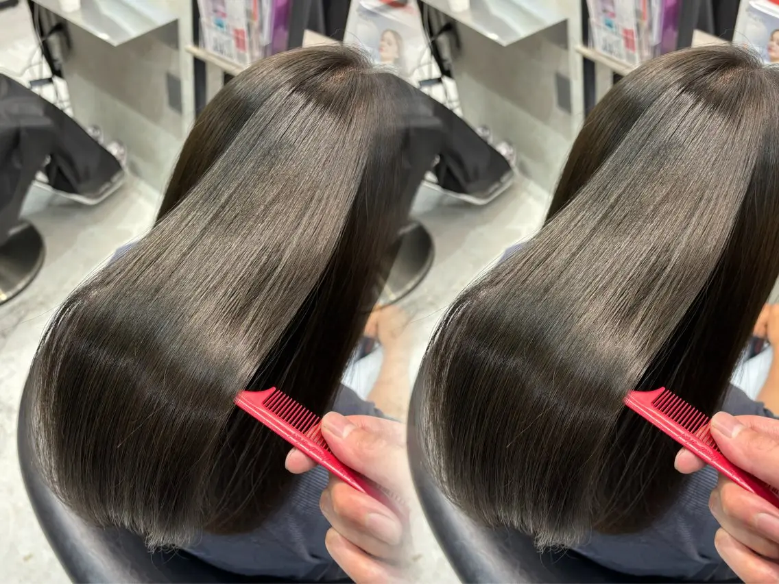 ロング カラー 縮毛矯正 カット ヘアカラー 縮毛矯正 トリートメント レイヤー×縮毛矯正✨ 髪質改善/佐藤侑哉のヘアスタイル