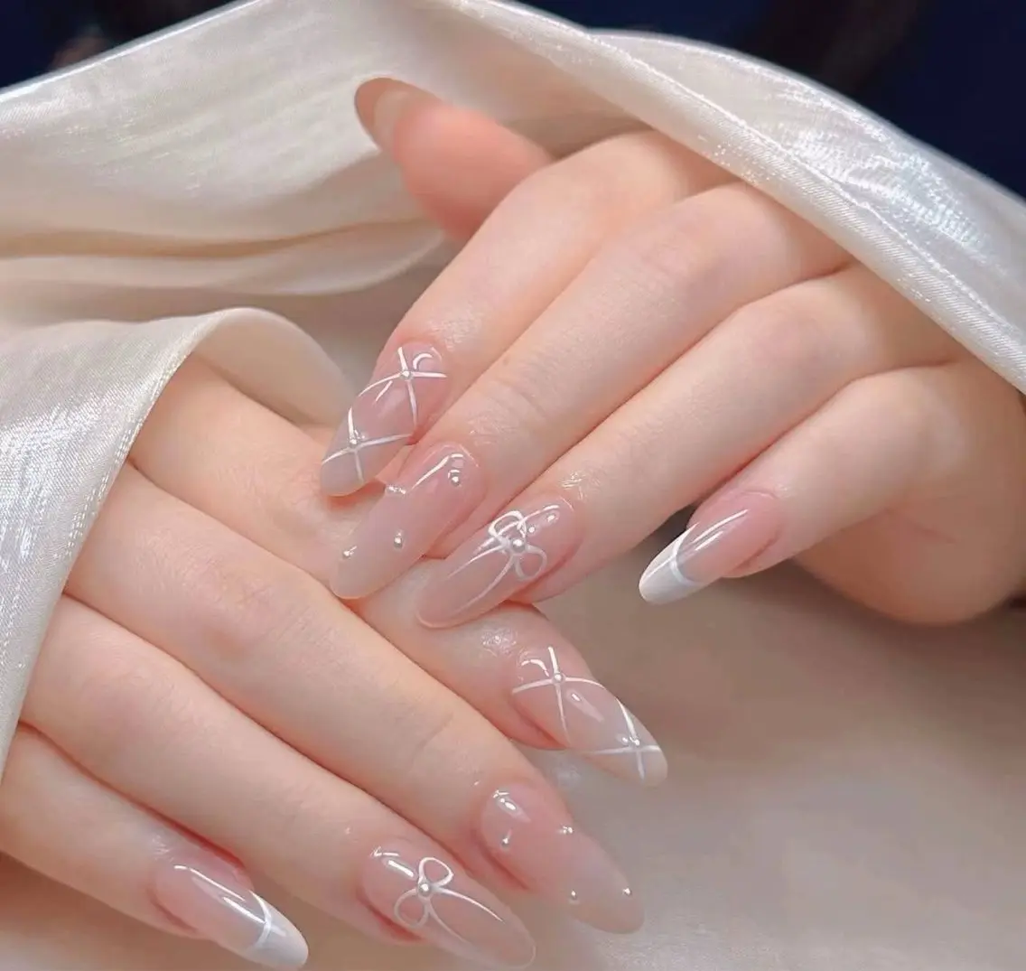 ネイル チークネイル フットネイル フレンチネイル グラデーション 韓国ネイル Ribbonnail salonのネイルデザイン