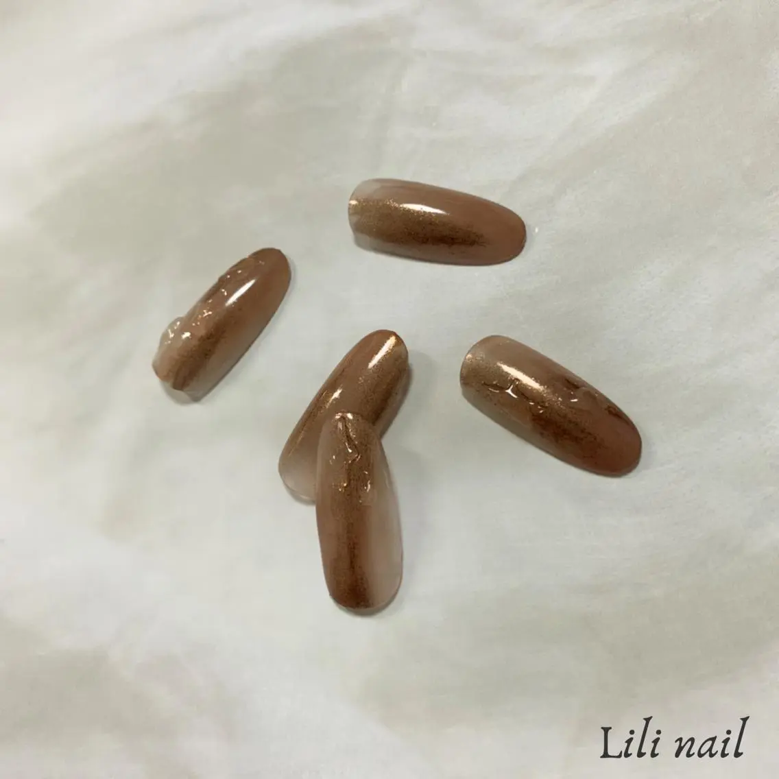 ネイル ブラウン ハンドネイル Lilibeauty salonのネイルデザイン