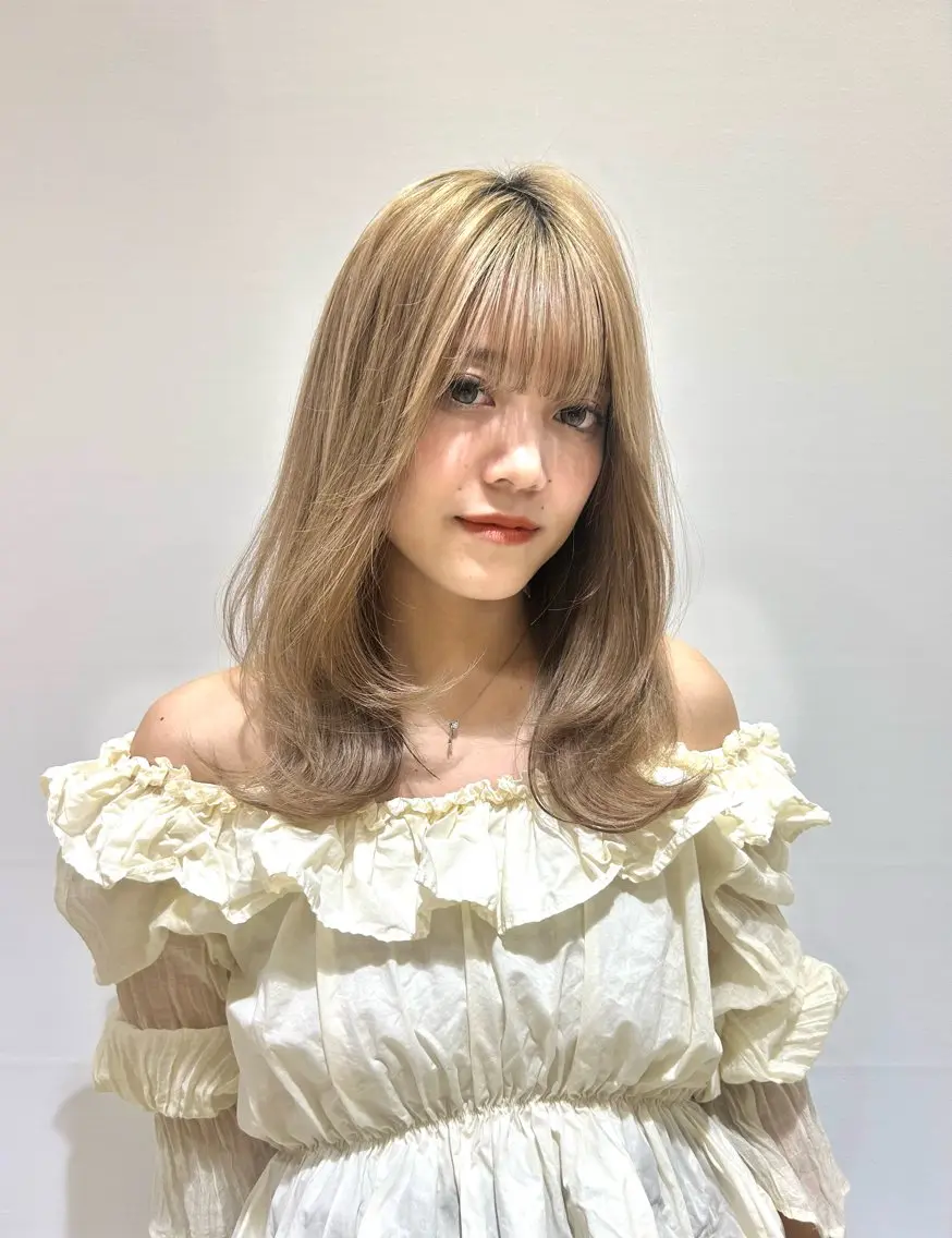 セミロング カラー レイヤーカット カット ヘアカラー 🩷愛咲🩷レイヤー /透明感カラーのヘアスタイル