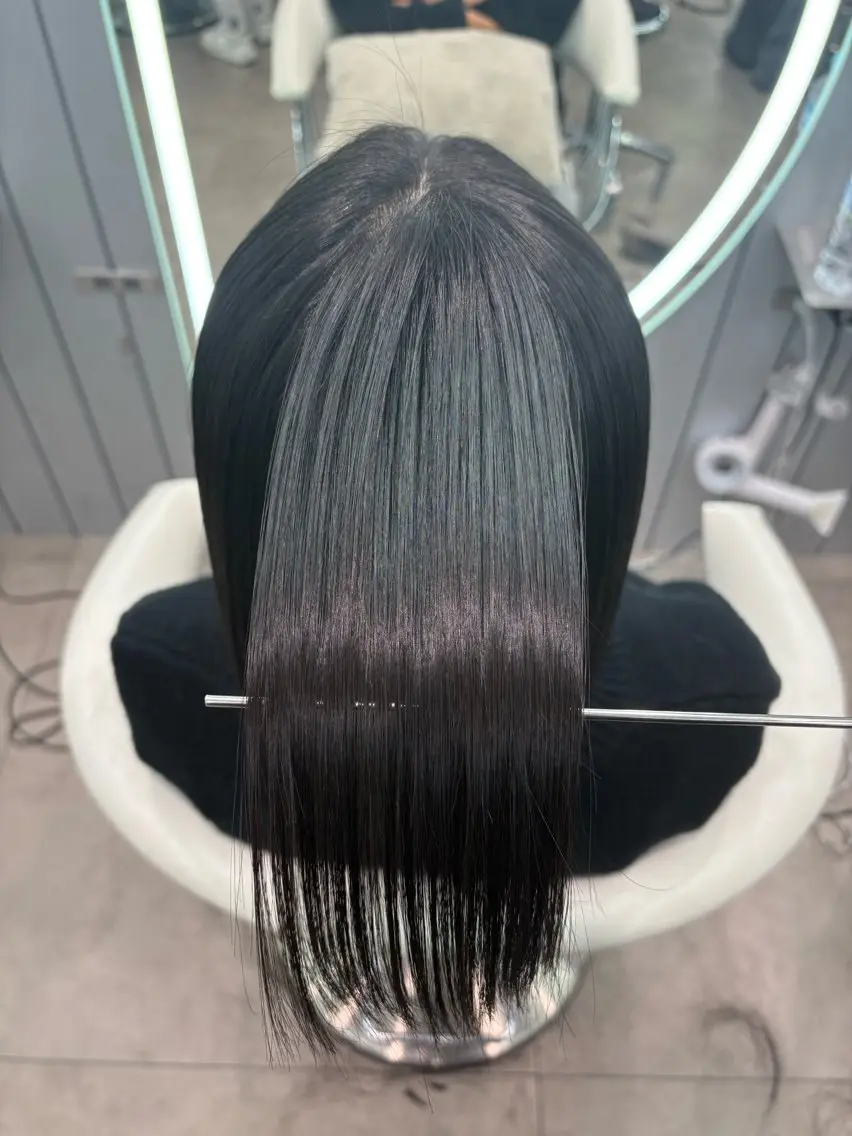 ミディアム ヘアアレンジ アッシュ ボブ くびれヘア 顔まわりレイヤー 顔周りカット カット 縮毛矯正 トリートメント ヘアセット 大宮縮毛矯正🩵 レイヤー 佐藤和のヘアスタイル