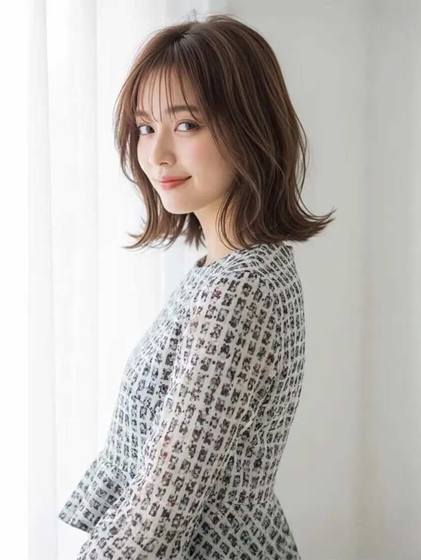 ミディアム カラー 学生 カット ヘアカラー トリートメント ORANGE オレンジのヘアスタイル