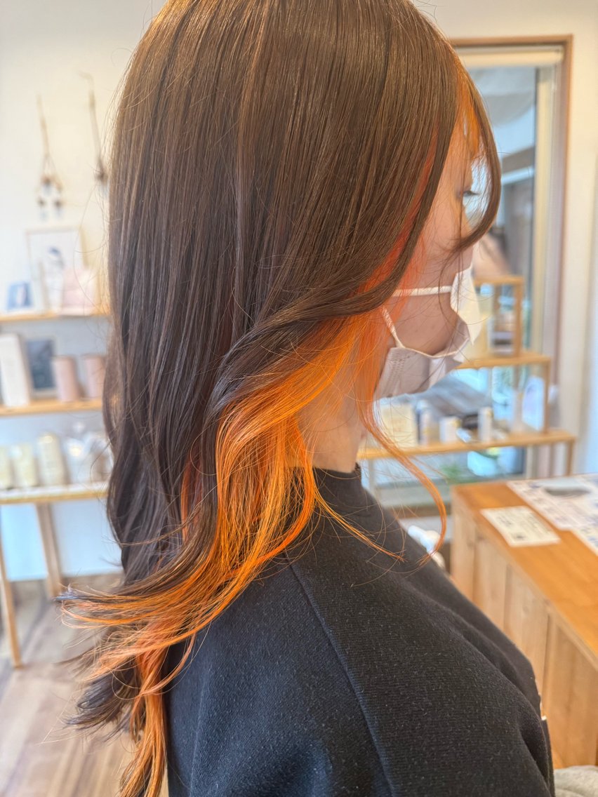 ロング カラー ヘアカラー トリートメント タガミ リンカのヘアスタイル