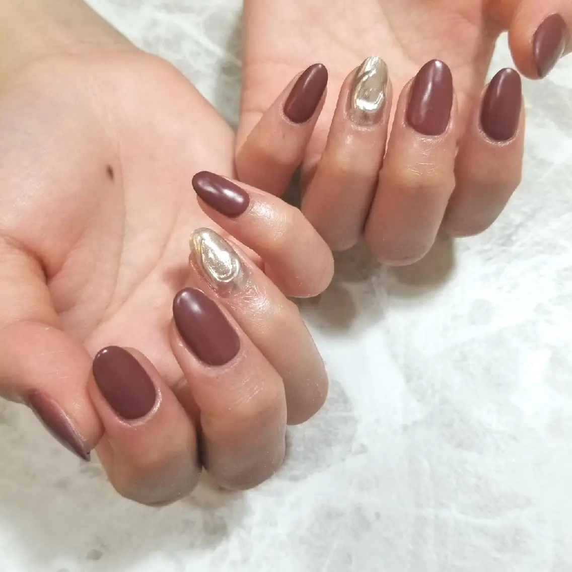 ネイル マットネイル ミラーネイル ハンドネイル nijiiro🌈 サトウのネイルデザイン