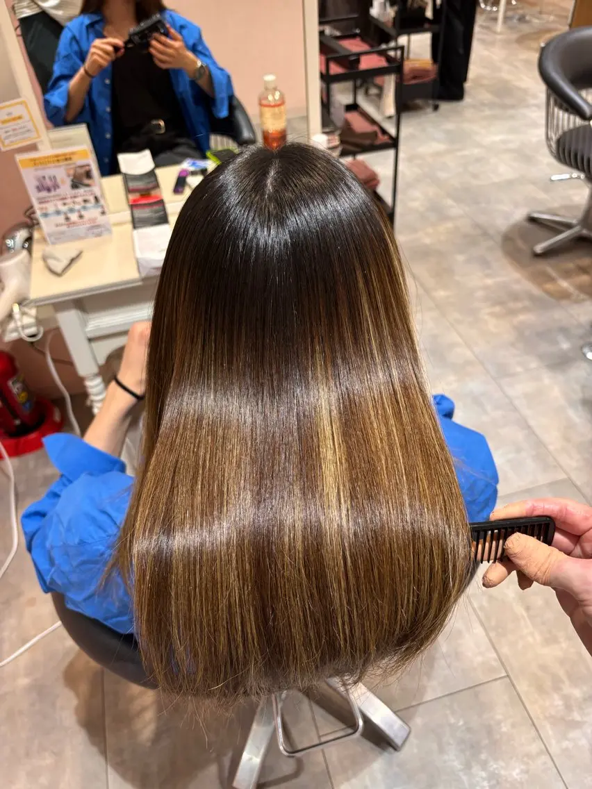 ミディアム 縮毛矯正 髪質改善 田中大貴のヘアスタイル