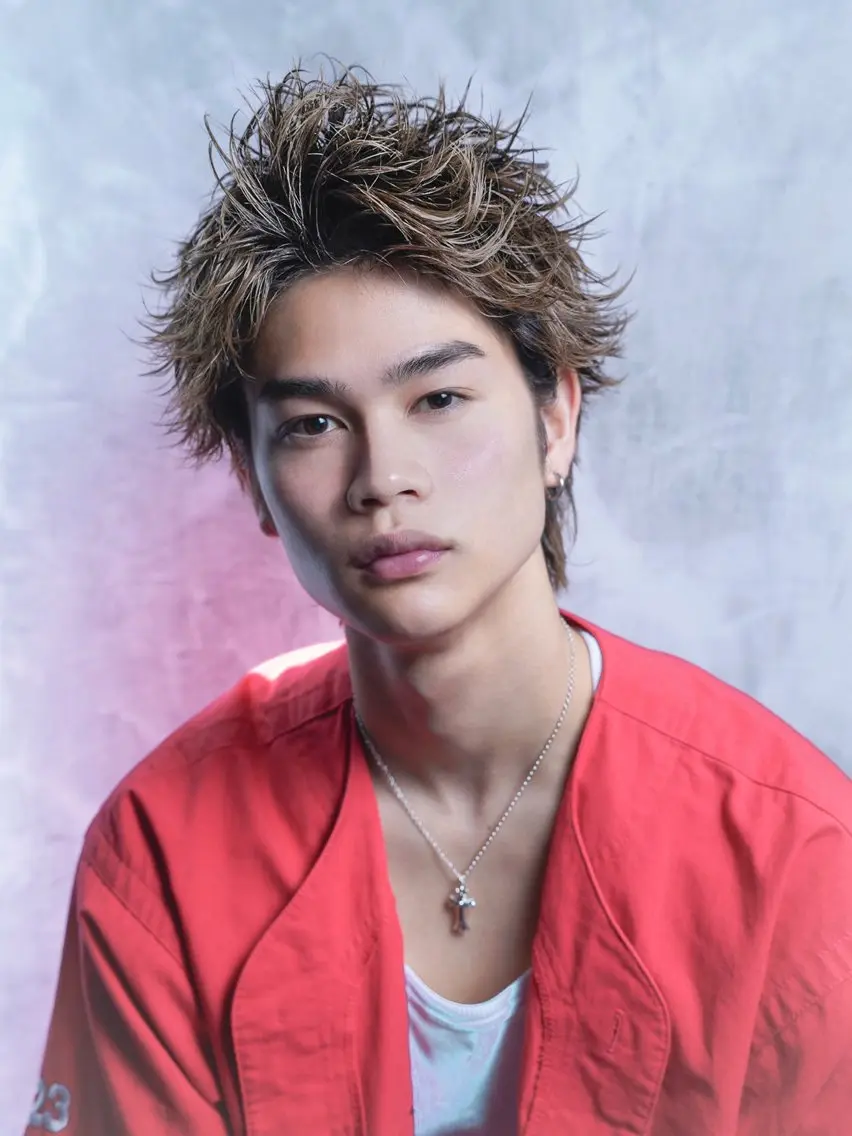 ショート カラー パーマ ヘアアレンジ メンズ キッズ メンズハイトーン スパイキーショート ハイトーンカラー ショートヘア カット ヘアカラー 【新宿メンズパーマ】 スペシャリスト勝山勇のヘアスタイル