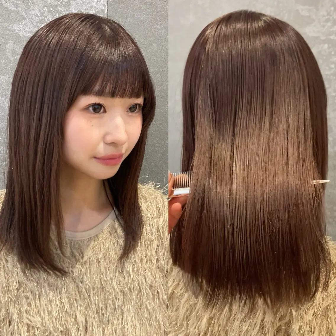 セミロング み うのヘアスタイル