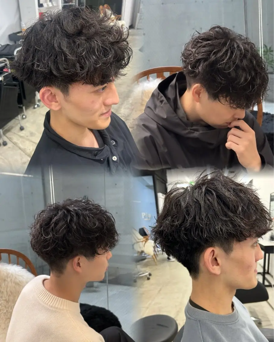 パーマ メンズ マッシュ メンズパーマ 波巻きパーマ カット パーマ Pia ツボイ ケイタのヘアスタイル