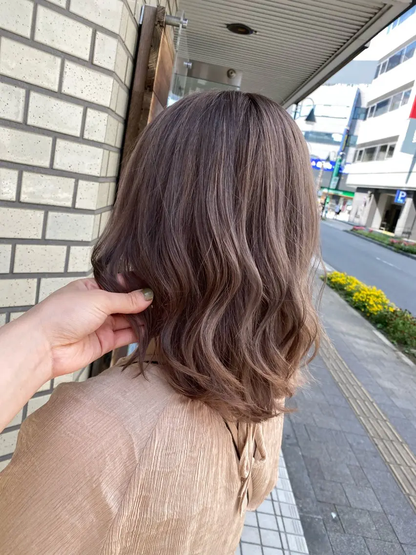 セミロング ヘアセット 透明感イルミナカラー /寒色/MOMOKAのヘアスタイル