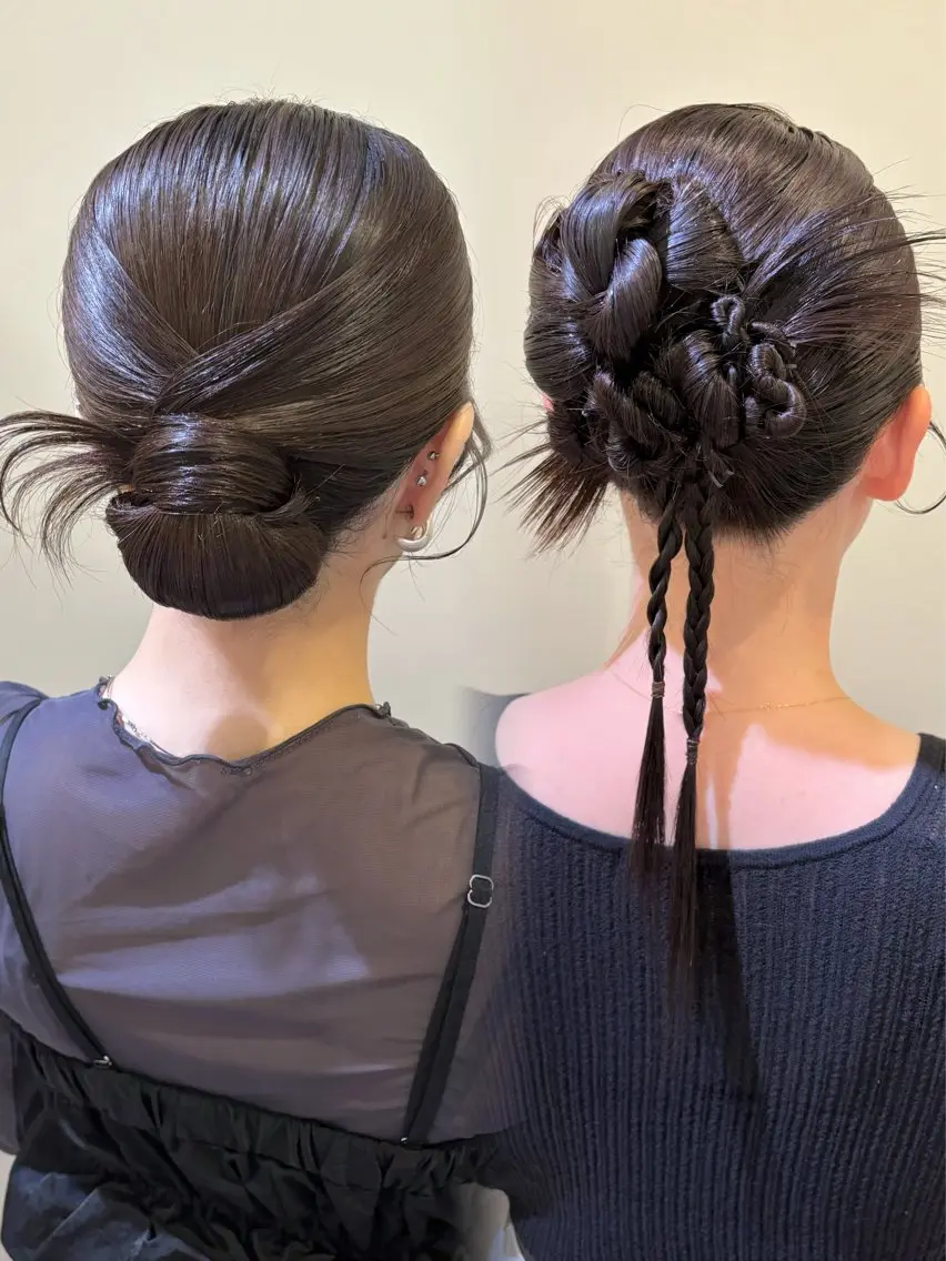 ロング ヘアアレンジ ヘアセット ボウ🪞ヘアセット /メイク/マツパのマツエク・マツパデザイン
