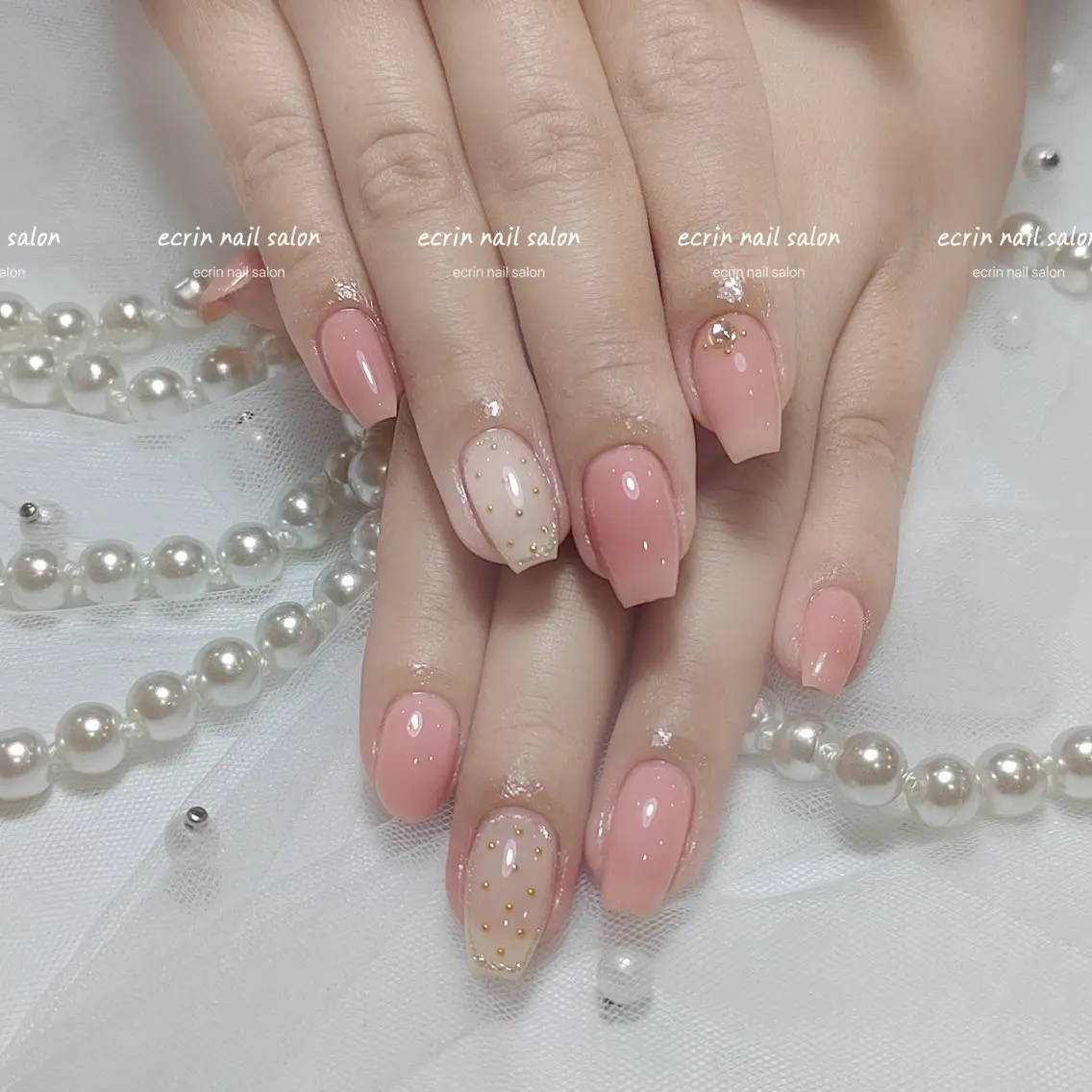ネイル シンプルネイル ワンホンネイル ハンドネイル ハンドケア ecrin nail 錦糸町(るい)のネイルデザイン