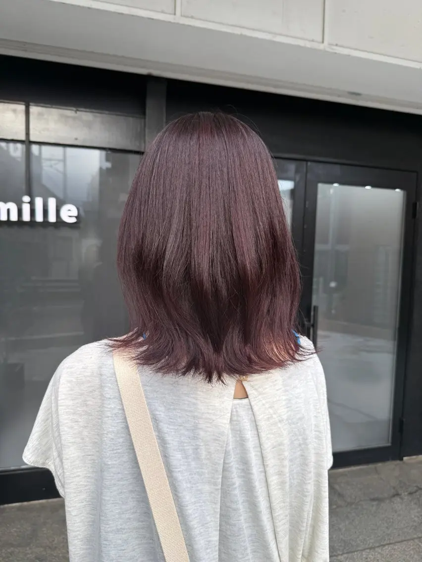 ミディアム カラー ブラウンカラー ピンクカラー ピンクブラウン 透明感カラー/パーマ 🌀アオノのヘアスタイル
