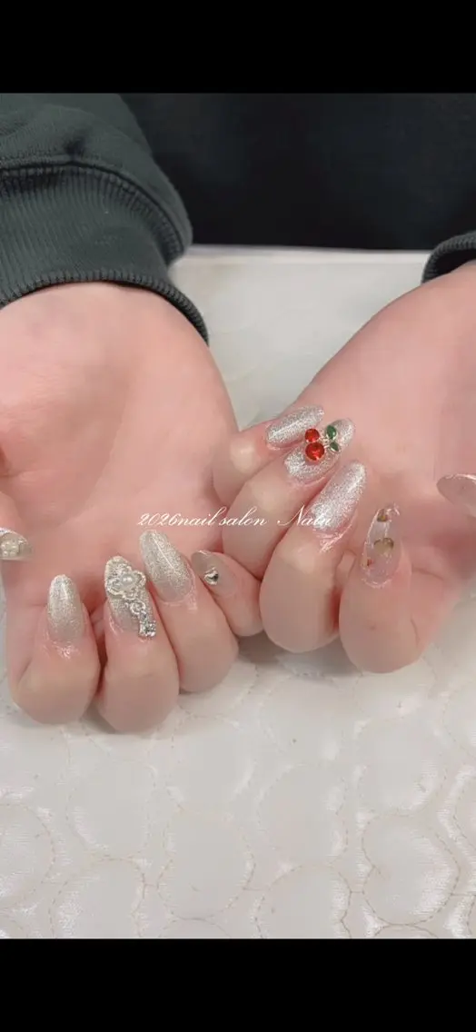 ネイル 長さ出し ロングネイル マグネットネイル nailsalon Natuのネイルデザイン