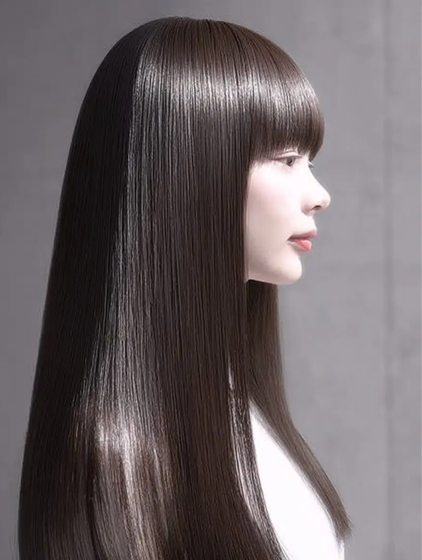 ロング 縮毛矯正 絶対綺麗な暖色カラー 🎯あります✨増渕✨のヘアスタイル