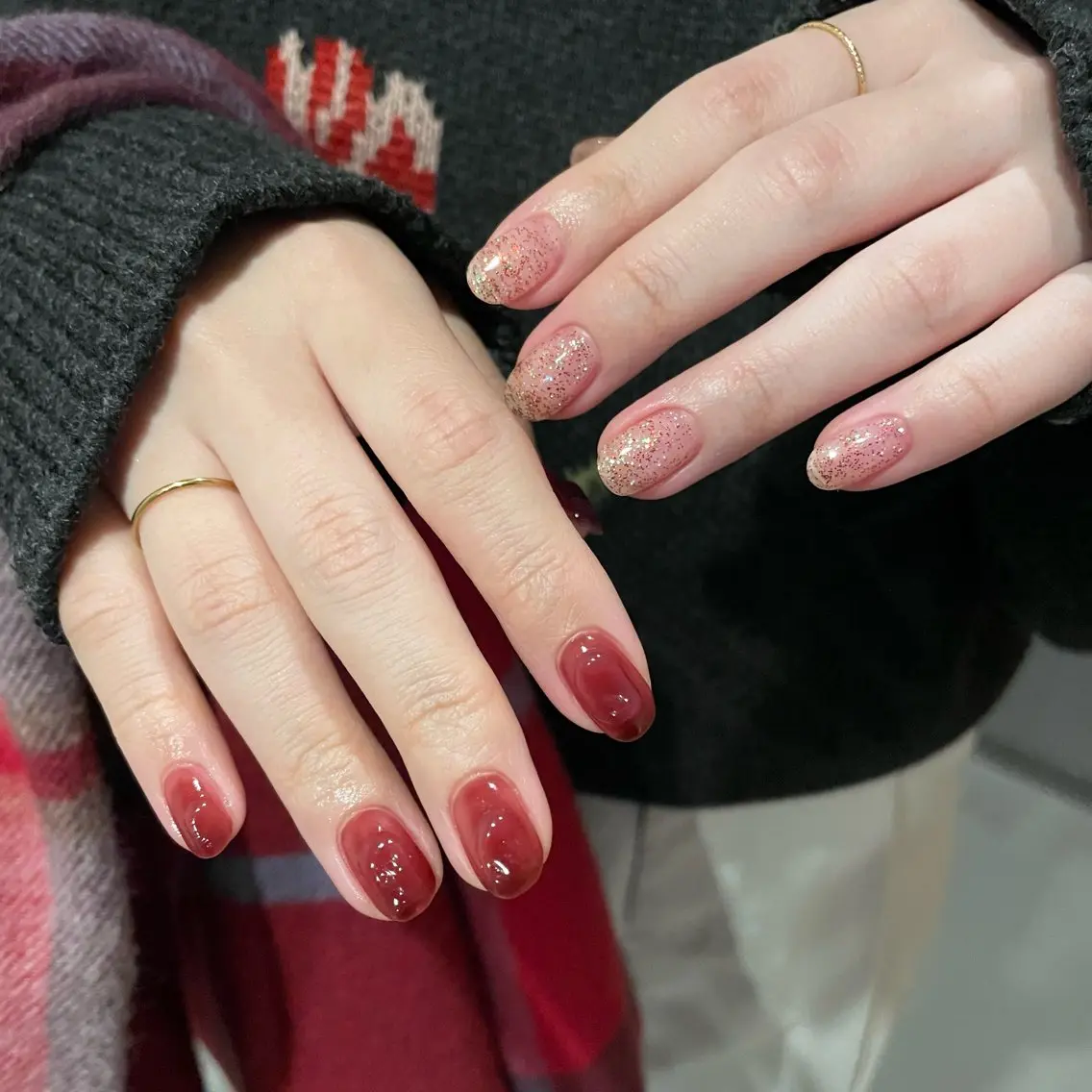 ネイル ボルドー ハンドネイル roof nailのネイルデザイン