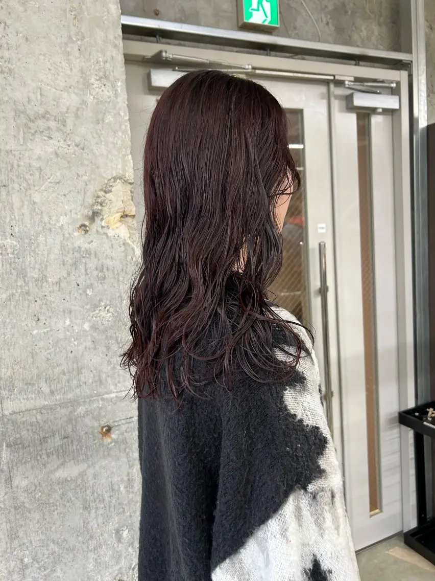 ロング カラー パーマ レッドカラー ロング maho/垢抜け カラーパーマのヘアスタイル