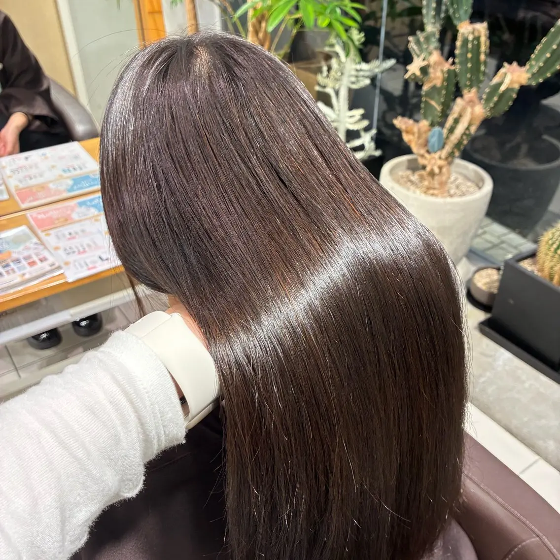ロング 縮毛矯正 ゆず/🎀ハイトーン ×デザインカラー🎀のヘアスタイル