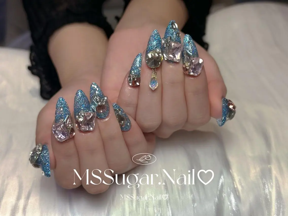 ネイル ハロウィン ロングネイル マグネットネイル スカルプネイル ネイルチップ MSSugar Nailのネイルデザイン
