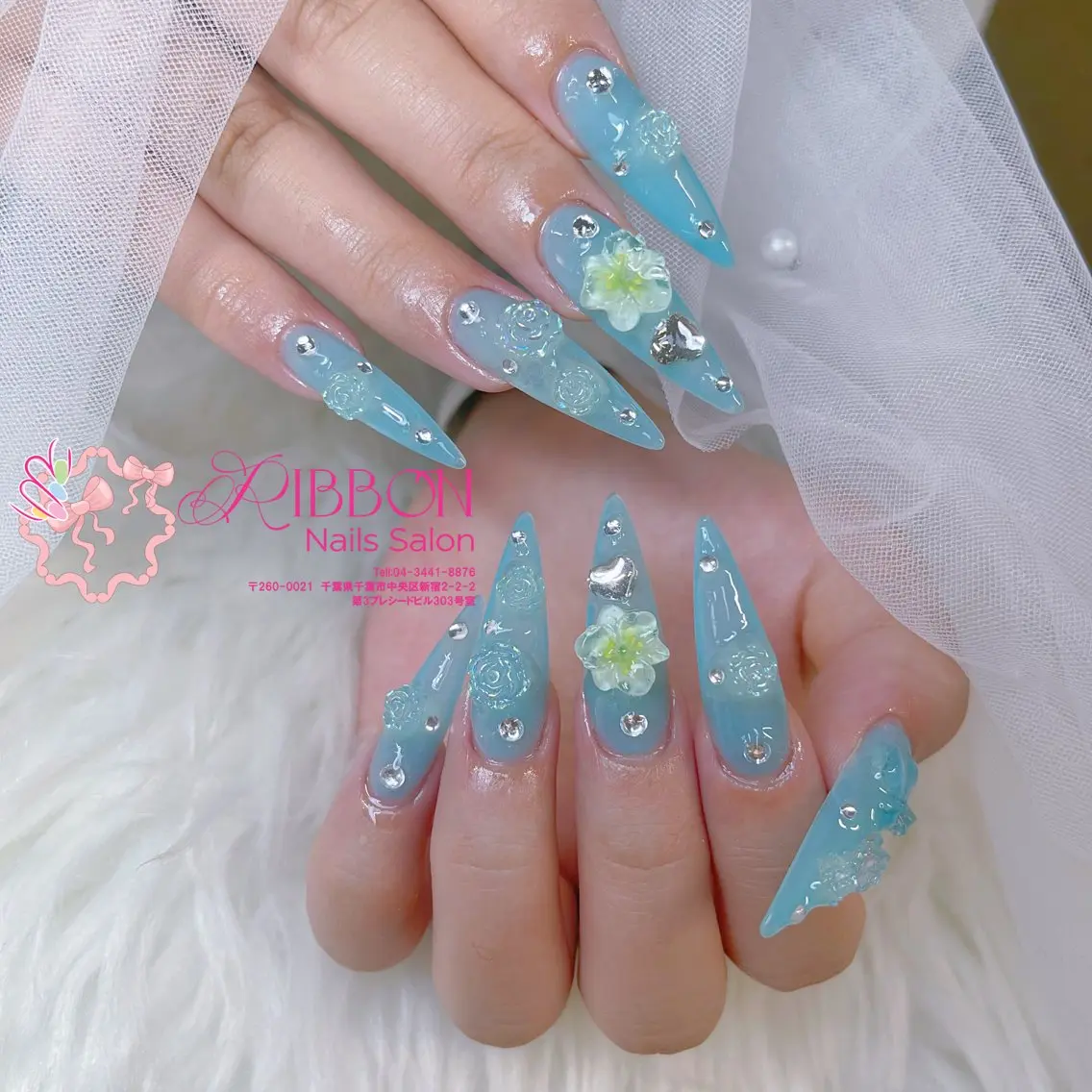 ネイル フットネイル フレンチネイル ジェルネイル マグネットネイル 持ち込み ハンドネイル Ribbonnail salonのネイルデザイン