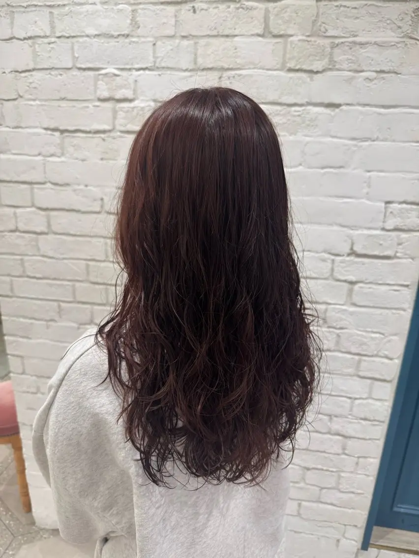 ロング カラー パーマ ボブ ロング カット ヘアカラー パーマ トリートメント 堀江美容室 千晶のヘアスタイル