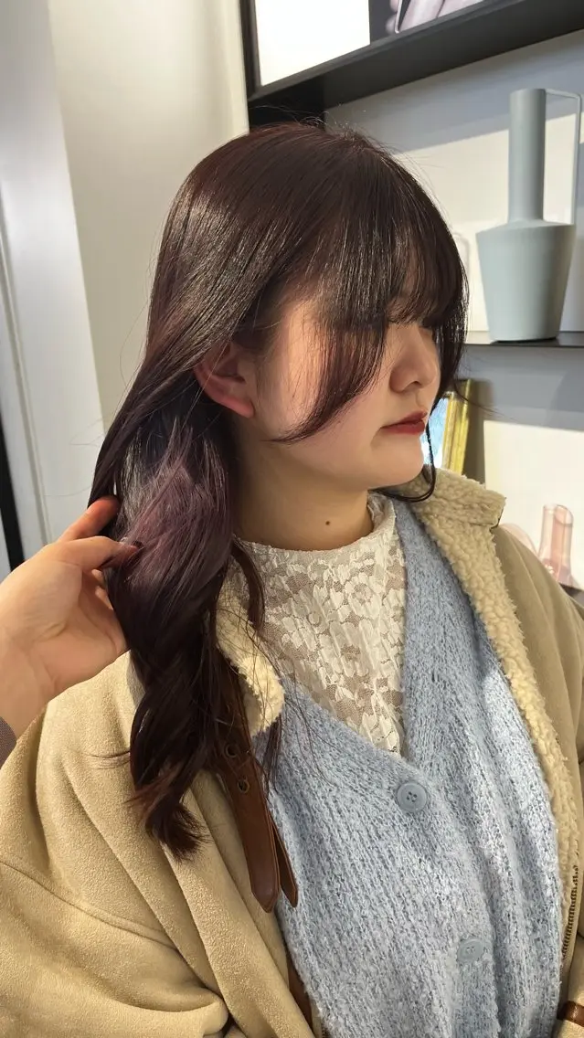 ロング カラー ヘアカラー メンズパーマ/ メッシュ📍ユリのヘアスタイル