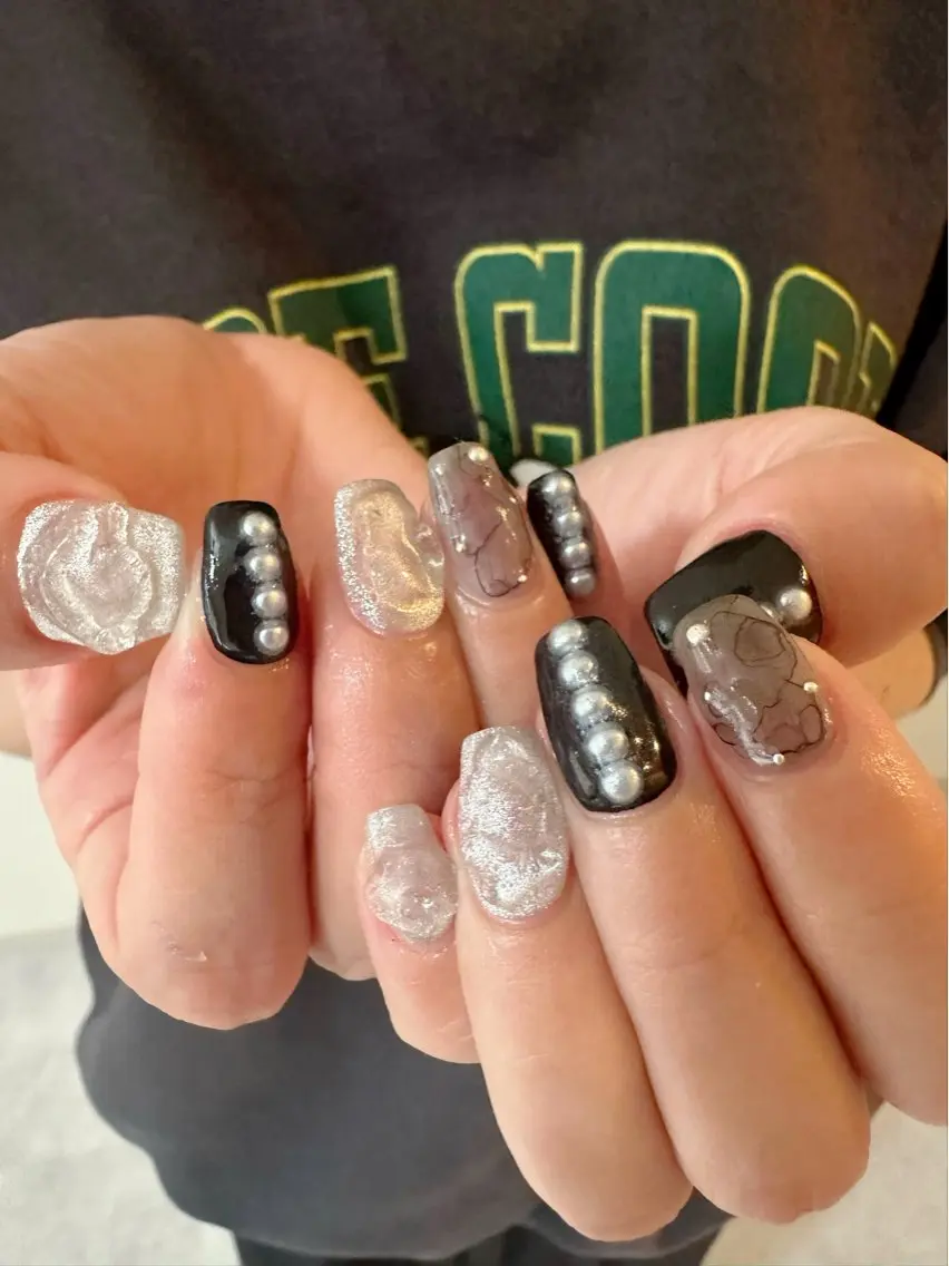ネイル クリアネイル 氷ネイル・うるうるネイル 韓国ネイル マグネットネイル ニュアンスネイル 🪞KAPE NAIL 🪞のネイルデザイン