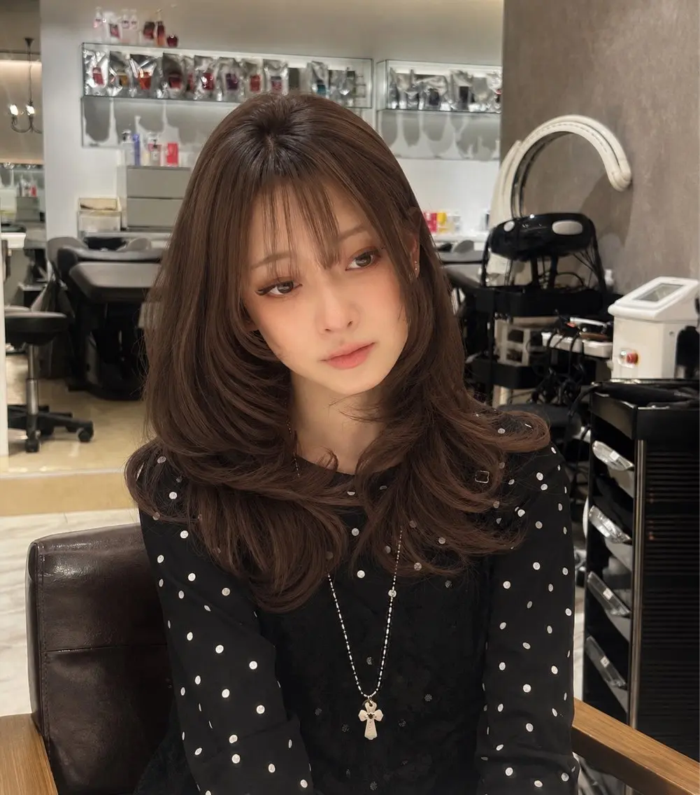 セミロング ヘアカラー 大人色気レイヤー/ 大阪梅田/ユズ🎀のヘアスタイル