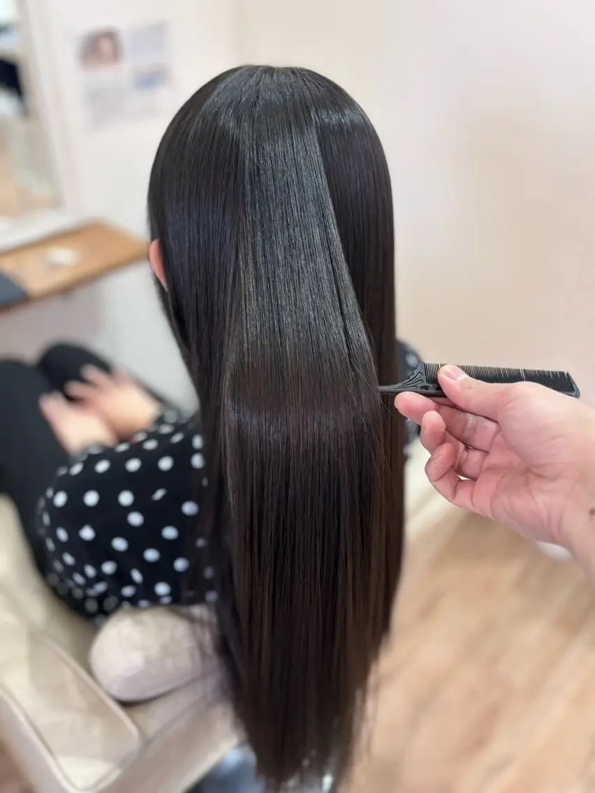 ロング カット 縮毛矯正 トリートメント 永井大樹✨ 透明感カラー✨のヘアスタイル