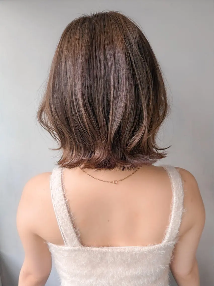 ミディアム カラー ブラウンカラー 透明感カラー ボブ ヘアカラー 大島 美空のヘアスタイル