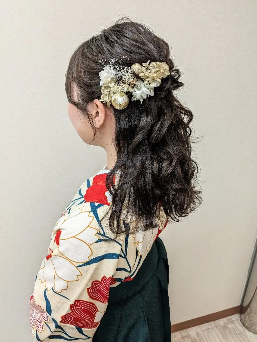 セミロング ヘアアレンジ ハーフアップ miku ヘアセット/着付けのヘアスタイル