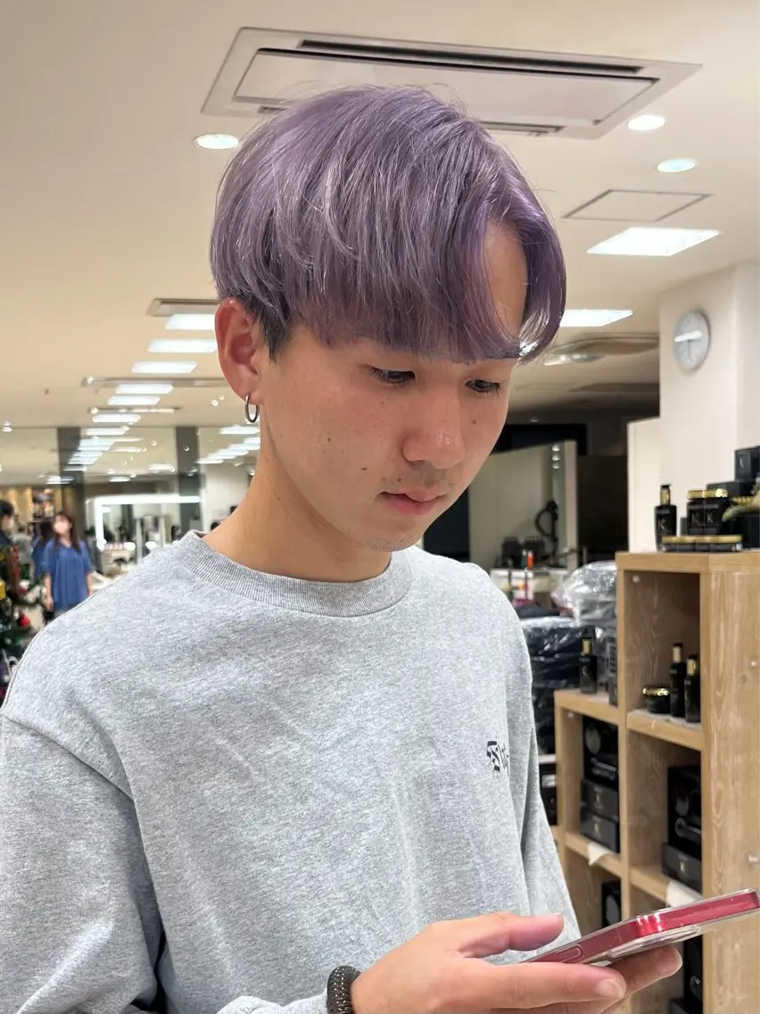 ショート カラー メンズ カット ヘアカラー トリートメント 暖色/ブリーチカラー 🎀 M i k uのヘアスタイル