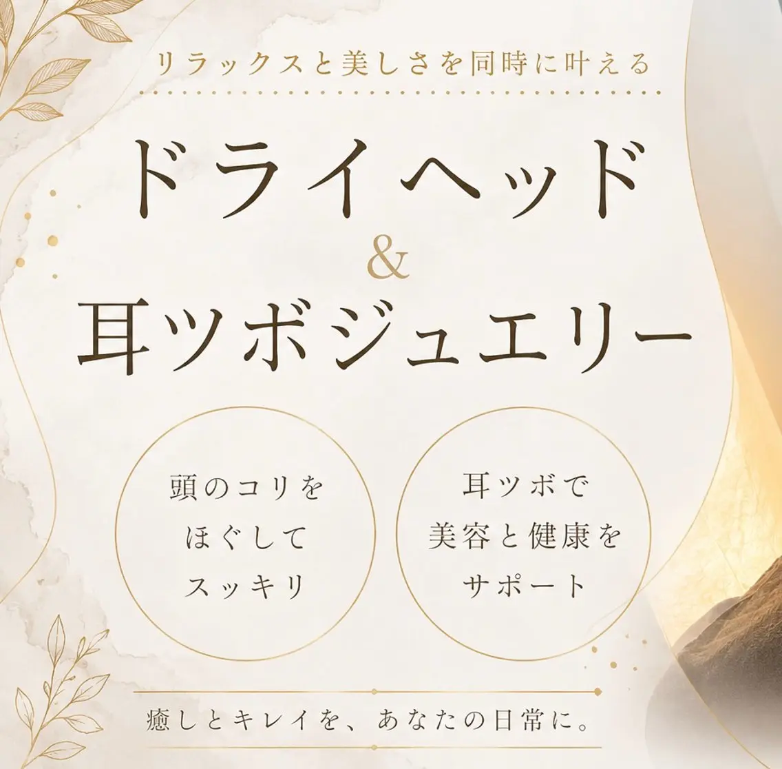 【頭スッキリ・リフトアップ✨】ドライヘッドスパ+耳ツボジュエリー💎※最終受付20時の写真