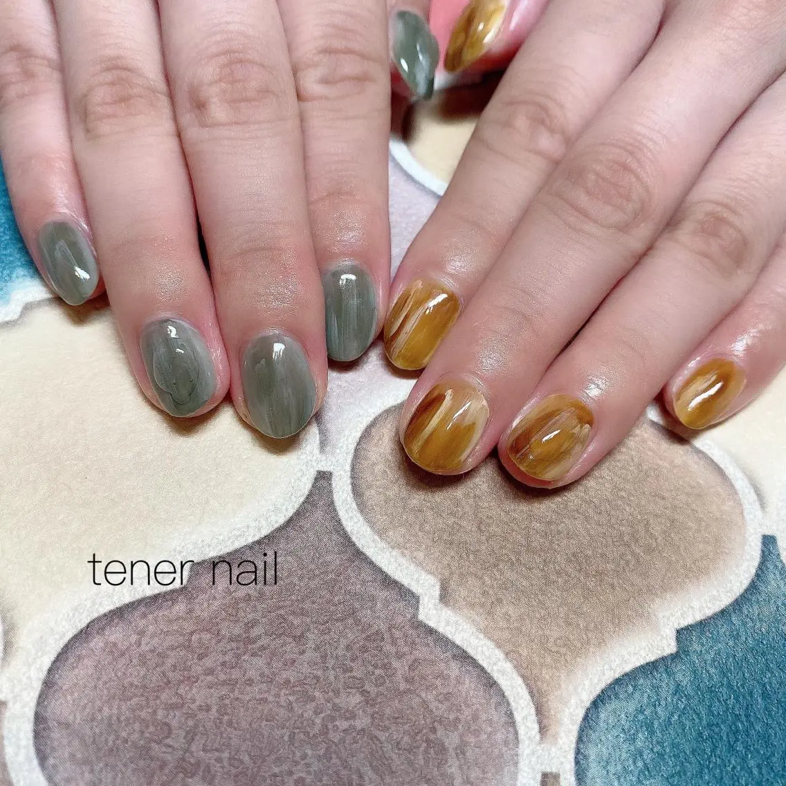 ネイル べっ甲ネイル ニュアンスネイル テネルネイル tener nailのネイルデザイン