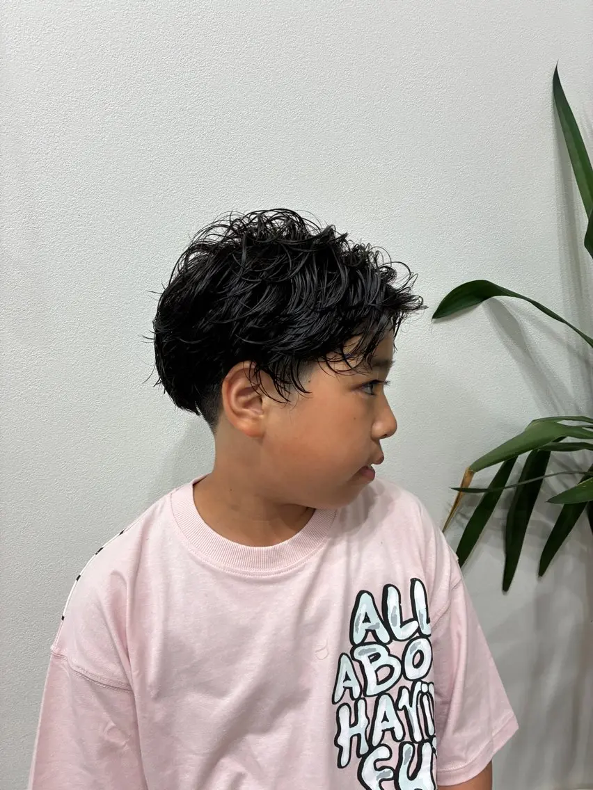パーマ メンズ キッズ メンズパーマ 学生(メンズ向け) 学生 カット パーマ FJ Kaminokeのヘアスタイル