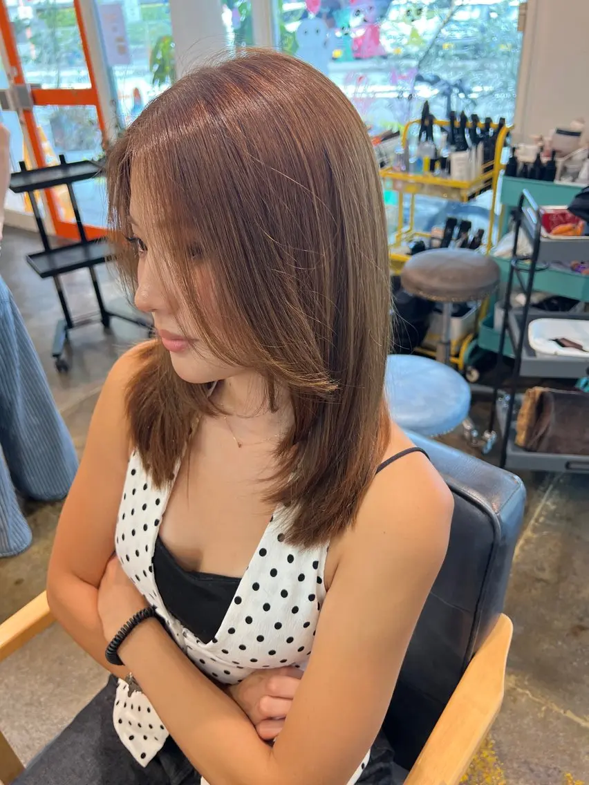 ミディアム カラー カット ヘアカラー くまざき　なな /パーマモデル募集中のヘアスタイル