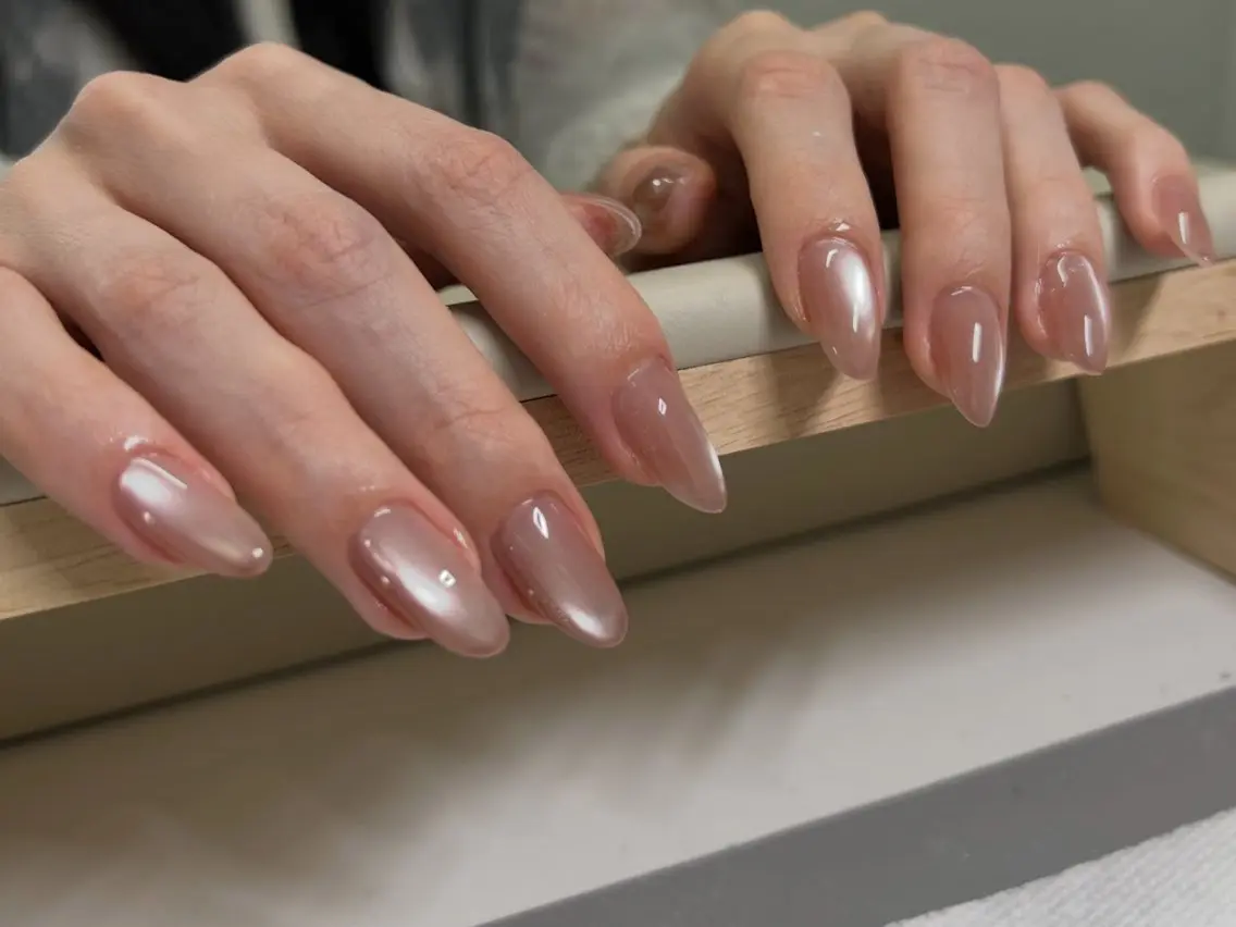 ネイル チークネイル フットネイル フレンチネイル ジェルネイル ガラスフレンチ ハンドネイル Yoxie ミキのネイルデザイン