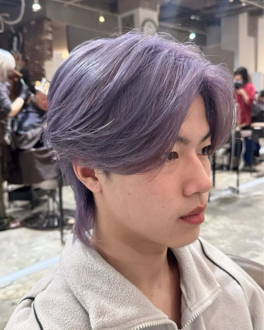 ショート カラー メンズ ブリ—チ🌈カラ— 🌀パ—マ🌿ちえのヘアスタイル