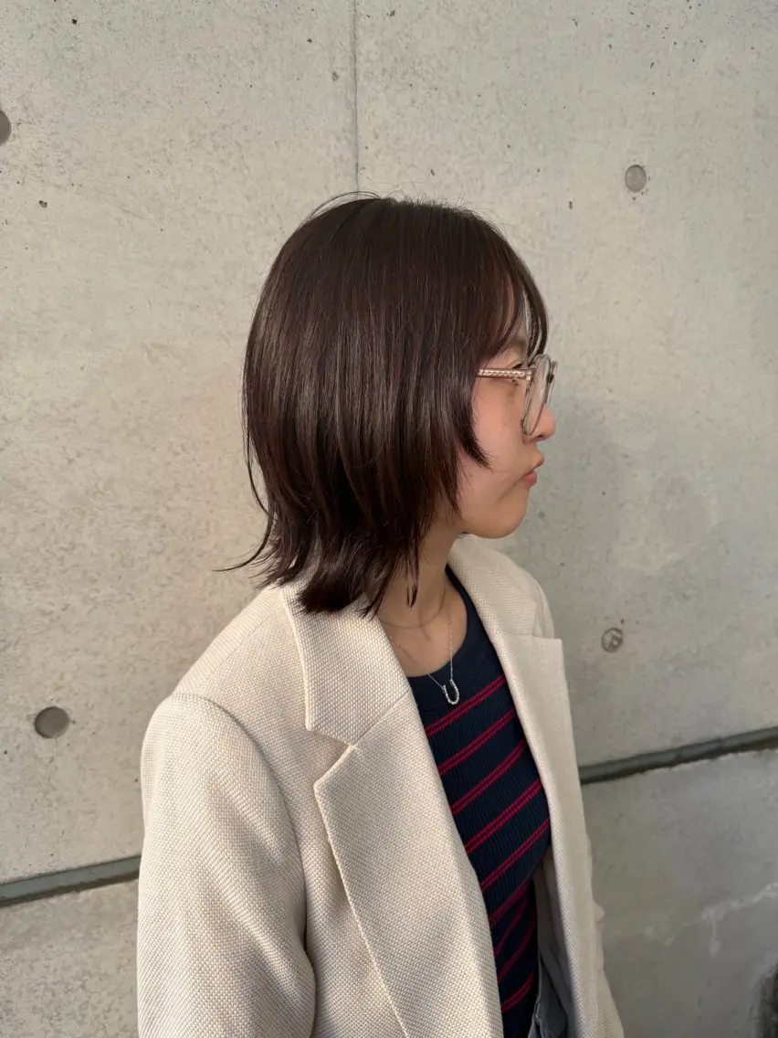 ミディアム ボブレイヤー ボブ レイヤーカット 🩶 AIRA / 透明感カラー 🩶のヘアスタイル