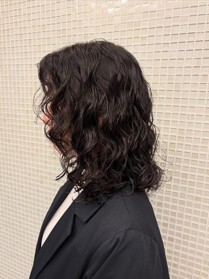 ミディアム パーマ ミディアムパーマ 宮嶋 蓮のヘアスタイル