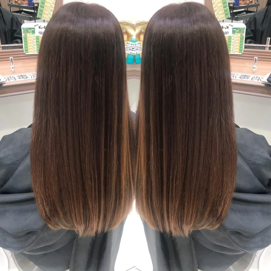 ロング 縮毛矯正/髪質改善 継続する美髪のヘアスタイル