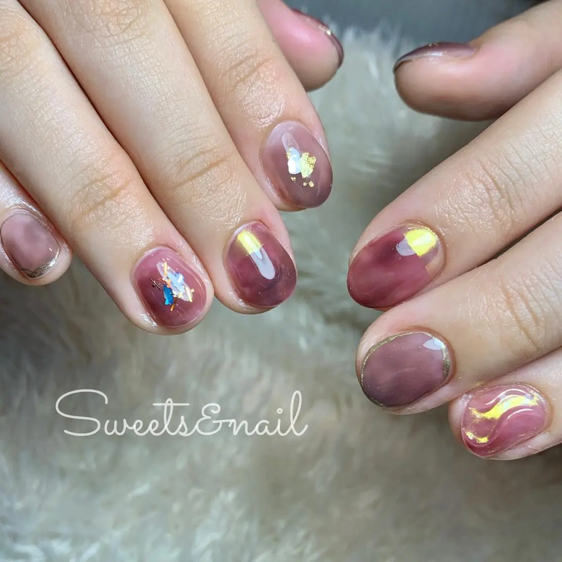 ネイル 持ち込み ニュアンスネイル Sweets& nail みなこのネイルデザイン