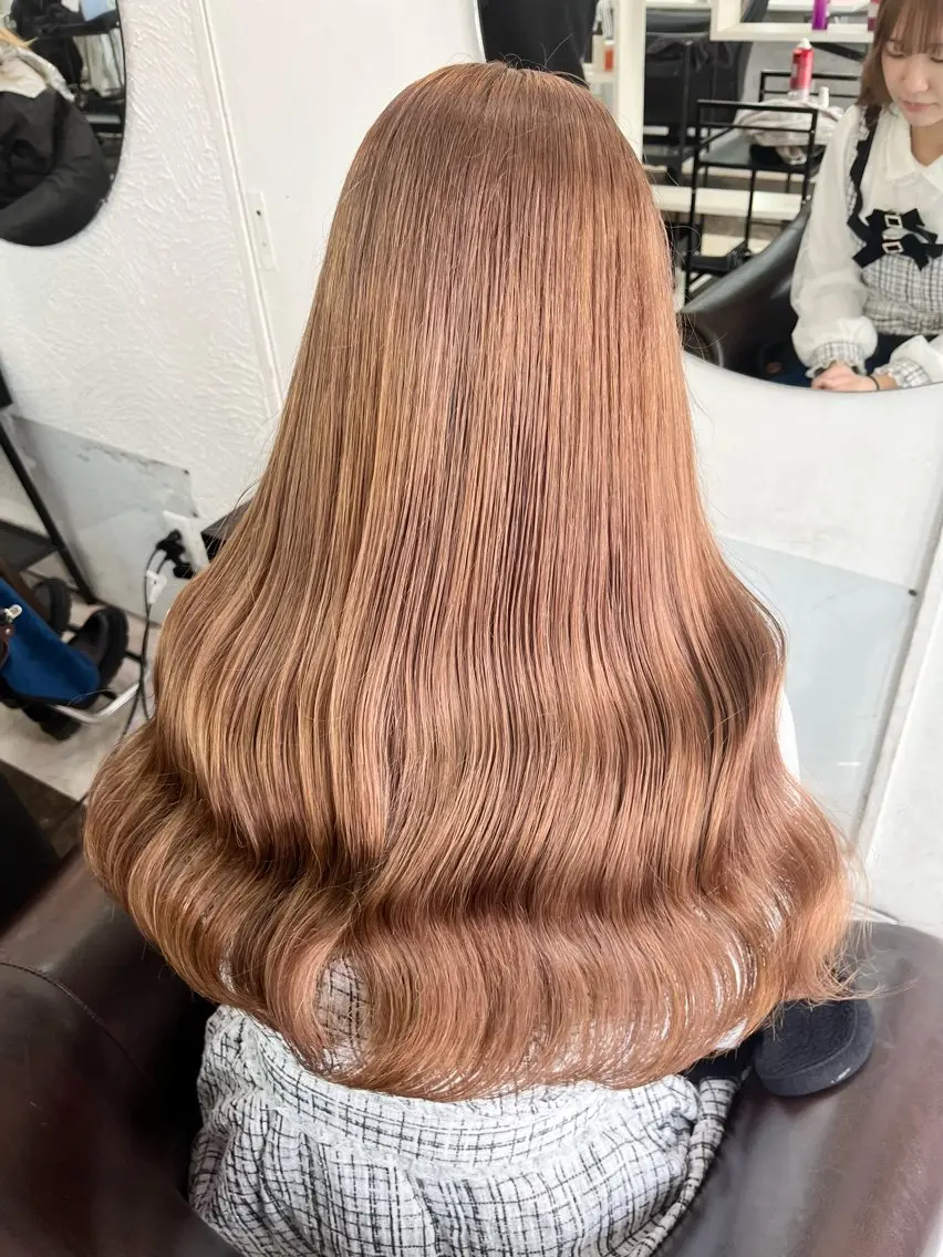 ロング カラー ヘアカラー トリートメント YUI/透明感 ブリーチ❕髪質改善のヘアスタイル