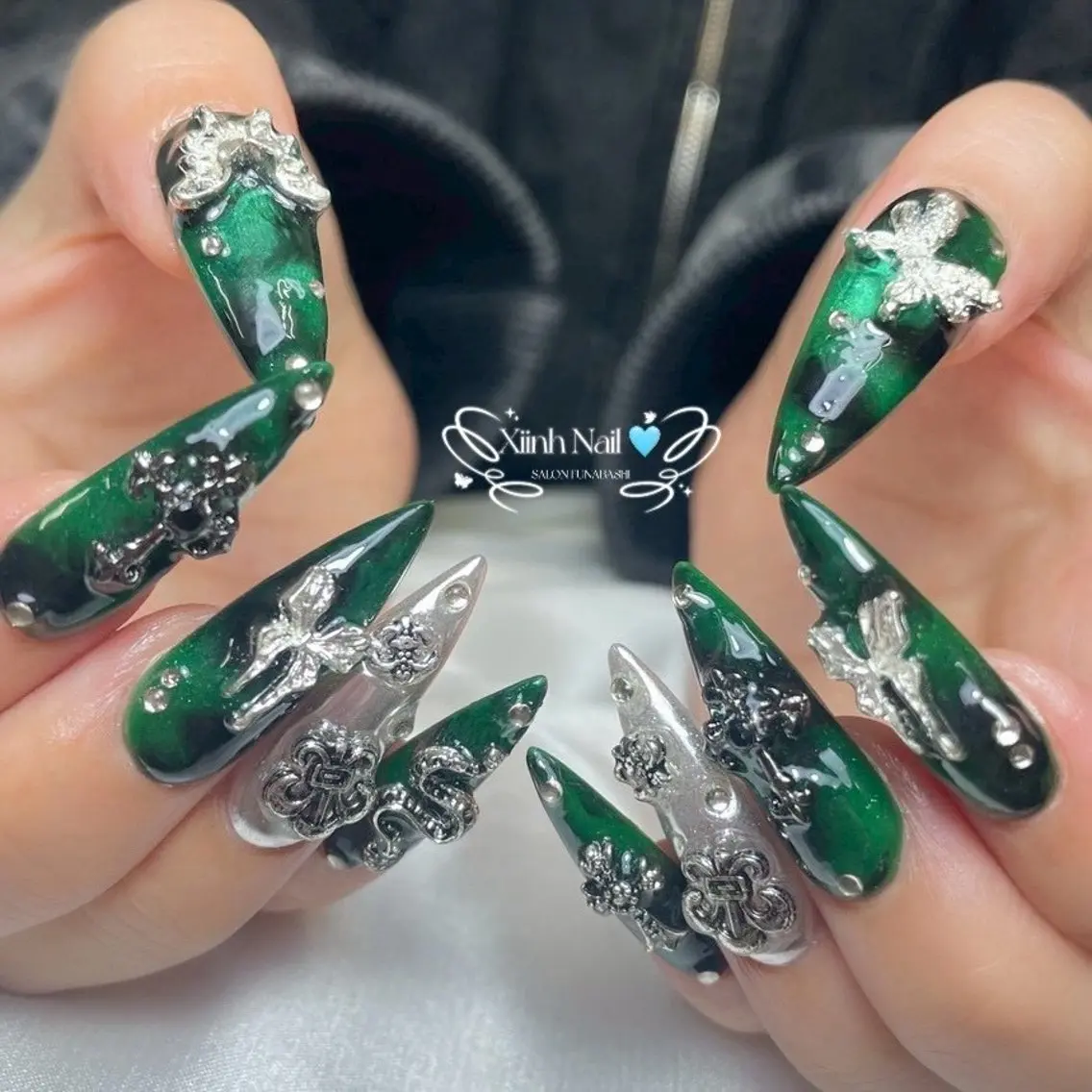 ネイル チークネイル 桜ネイル 長さ出し フットネイル ジェルネイル ハンドネイル XIINH NAIL SALONのネイルデザイン