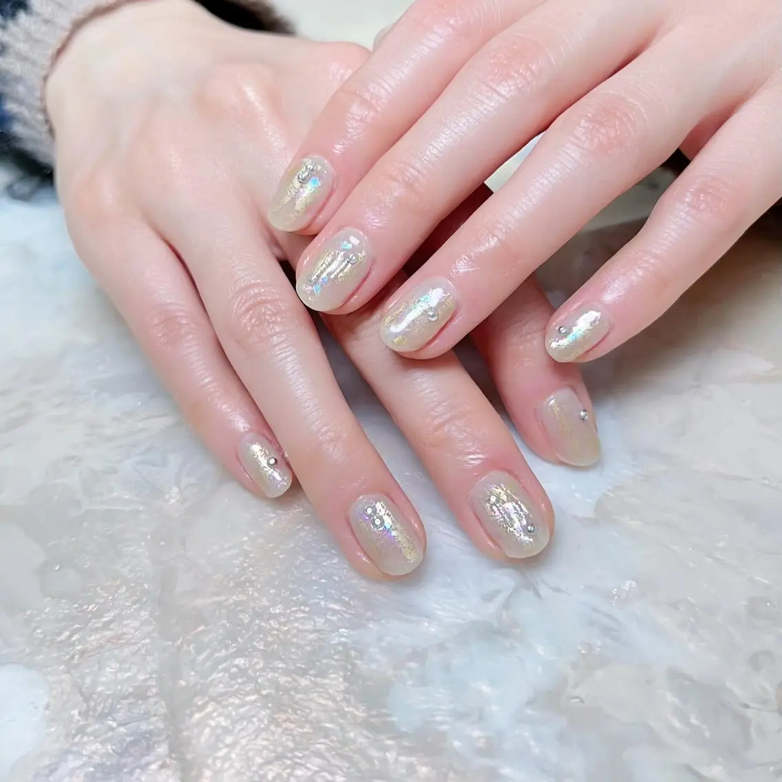 ネイル マグネットネイル ニュアンスネイル ショートネイル gemickle nailのネイルデザイン