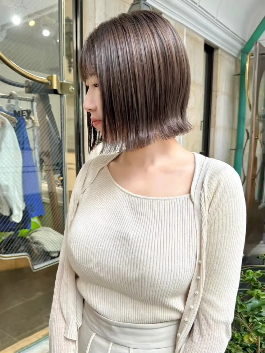 ショート 切りっぱなしボブ ショートボブ ボブレイヤー ボブ くびれヘア 似合わせカット🎀 𝑵𝒐𝒏𝒐🎀のヘアスタイル